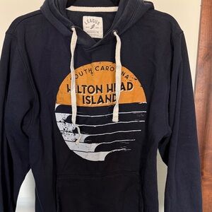 League Navy Hoodie w Graphic